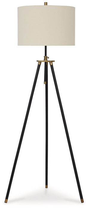 Cashner - Black / Gold Finish - Metal Floor Lamp Sacramento Furniture Store Furniture store in Sacramento