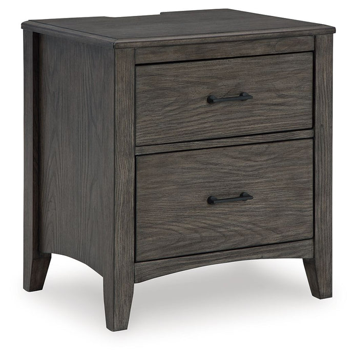 Montillan - Grayish Brown - Two Drawer Night Stand Sacramento Furniture Store Furniture store in Sacramento