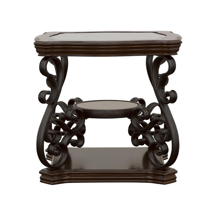 Laney - End Table - Deep Merlot And Clear Sacramento Furniture Store Furniture store in Sacramento