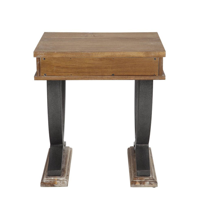 Pellio - End Table - Antique Oak & Black