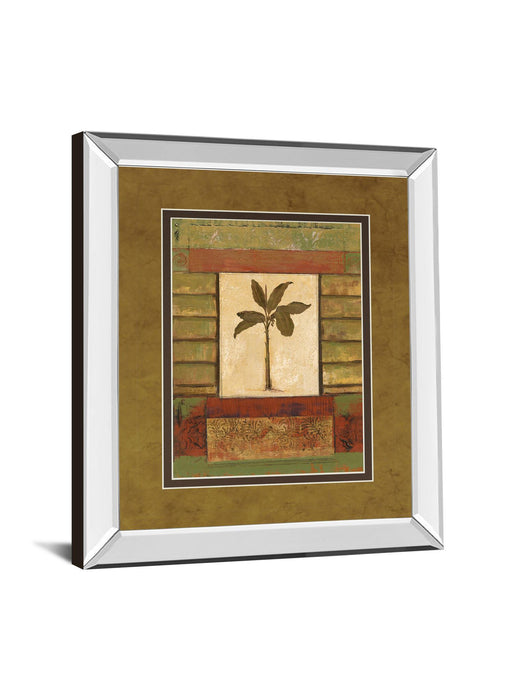 Cclassic Palm Il By Rebecca Burton - Mirror Framed Print Wall Art - Green