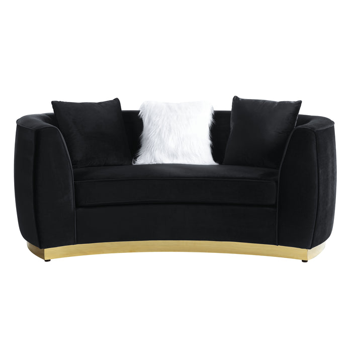 Achelle - Loveseat - Black Velvet Sacramento Furniture Store Furniture store in Sacramento