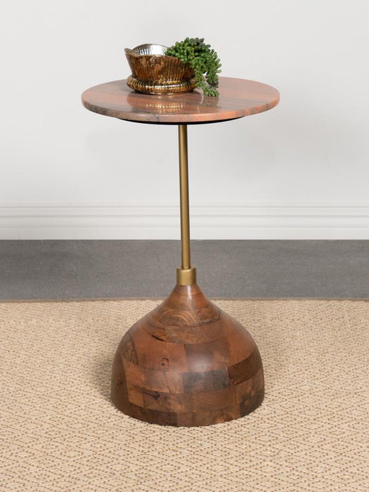 Colima - Round Wood Top Side Table - Peach Sacramento Furniture Store Furniture store in Sacramento