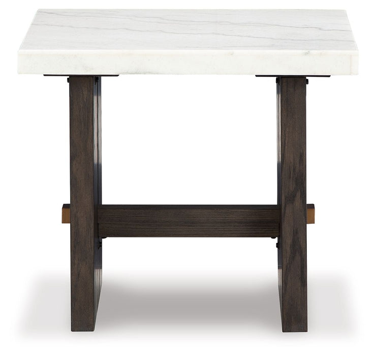 Burkhaus - White / Dark Brown - Rectangular End Table Sacramento Furniture Store Furniture store in Sacramento