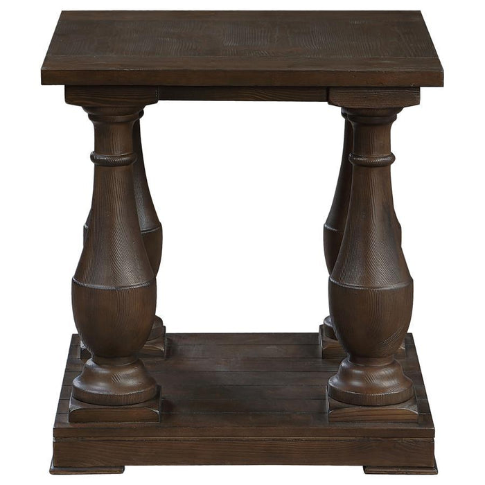 Walden - Rectangular End Table With Turned Legs And Floor Shelf - Coffee Sacramento Furniture Store Furniture store in Sacramento