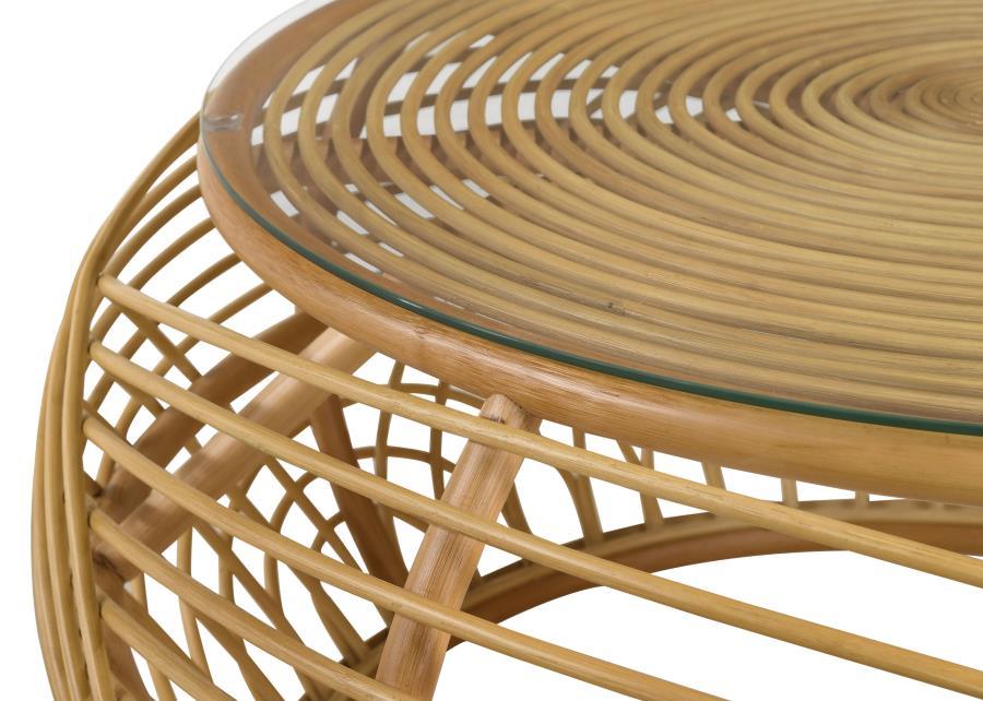 Dahlia - Round Woven Rattan Coffee Table - Natural Sacramento Furniture Store Furniture store in Sacramento