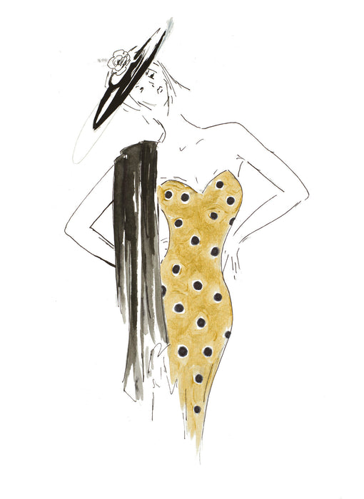 Framed - Fashion Sketch III By Patricia Pinto - Yellow