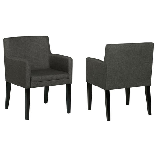 Catherine - Upholstered Dining Arm Chair (Set of 2) - Charcoal Gray And Black Sacramento Furniture Store Furniture store in Sacramento