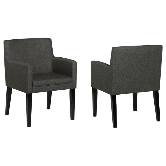 Catherine - Upholstered Dining Arm Chair (Set of 2) - Charcoal Gray And Black Sacramento Furniture Store Furniture store in Sacramento