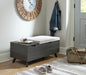 Yarlow - Dark Gray - Storage Bench Sacramento Furniture Store Furniture store in Sacramento