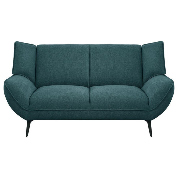 Acton - Upholstered Flared Arm Loveseat - Teal Blue