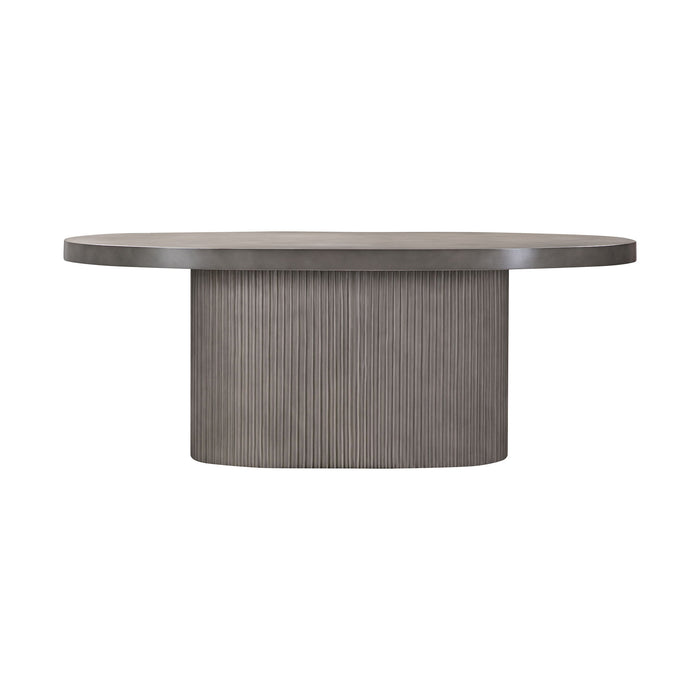 Wave - Oval Dining Table - Gray Concrete