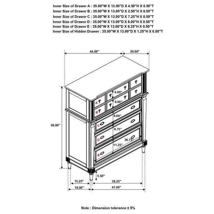 Alderwood - 5-Drawer Chest - French Gray Sacramento Furniture Store Furniture store in Sacramento