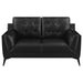 Moira - Upholstered Tufted Loveseat With Track Arms - Black Sacramento Furniture Store Furniture store in Sacramento