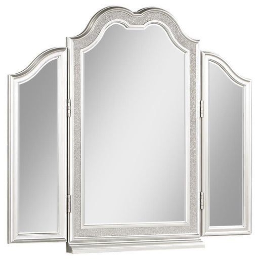Evangeline - Vanity Mirror With Faux Diamond Trim - Silver Sacramento Furniture Store Furniture store in Sacramento
