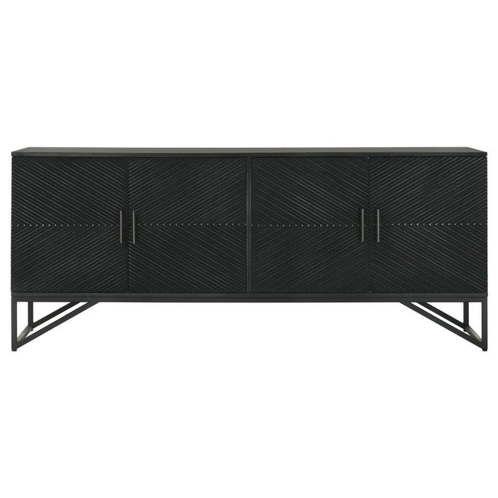 Riddell - 4-Door Accent Cabinet - Black Sacramento Furniture Store Furniture store in Sacramento