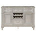 Evangeline - 4-Drawer Sideboard Server With Faux Diamond Trim - Silver Oak Sacramento Furniture Store Furniture store in Sacramento