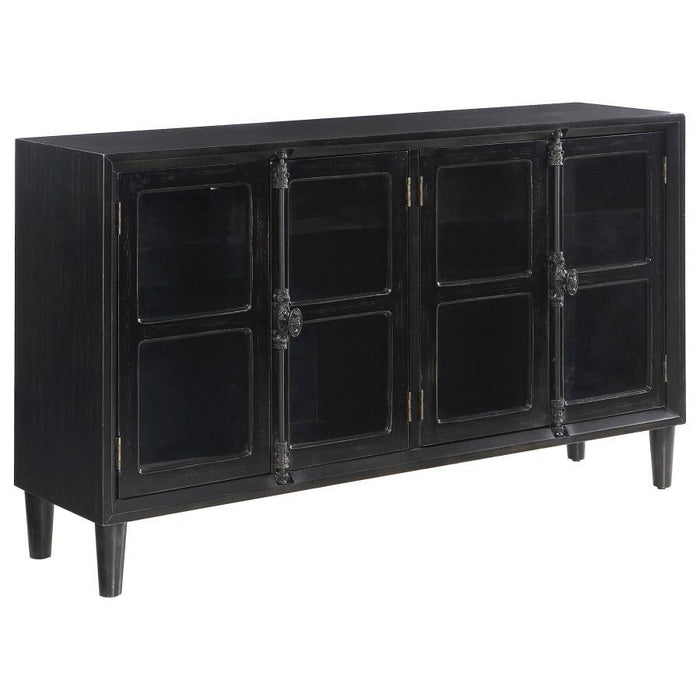 Sylvia - 4-Door Accent Cabinet - Black Sacramento Furniture Store Furniture store in Sacramento