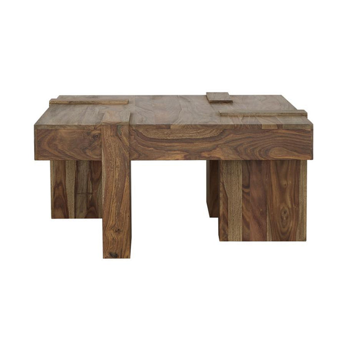 Samira - Wooden Square Coffee Table - Natural Sheesham