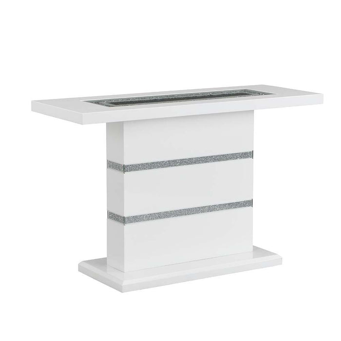 Elizaveta - Console Table - Faux Crystal Diamonds & White High Gloss Finish Sacramento Furniture Store Furniture store in Sacramento