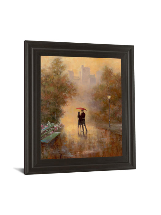 Walk In The Park I By T.C. Chiu - Framed Print Wall Art - Dark Brown