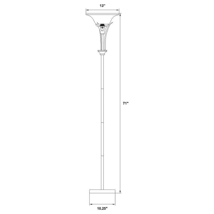 Archie - Floor Lamp With Frosted Ribbed Shade - Brushed Steel Sacramento Furniture Store Furniture store in Sacramento