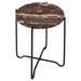 Latifa - Round Accent Table With Marble Top - Red And Black Sacramento Furniture Store Furniture store in Sacramento