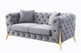 Jelanea - Loveseat - Gray Velvet & Gold Finish - 30" Sacramento Furniture Store Furniture store in Sacramento