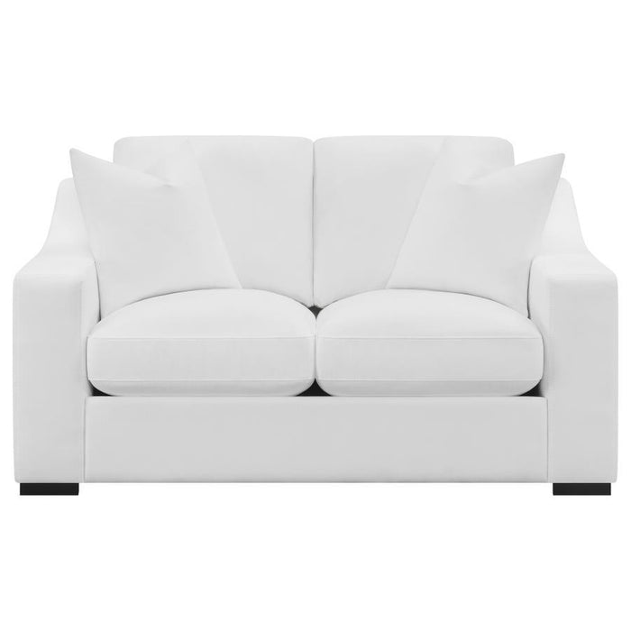 Ashlyn - Upholstered Sloped Arms Loveseat - White Sacramento Furniture Store Furniture store in Sacramento