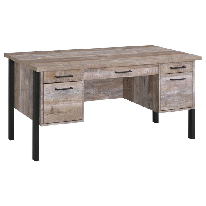 Samson - 4-Drawer Office Desk - Weathered Oak Sacramento Furniture Store Furniture store in Sacramento