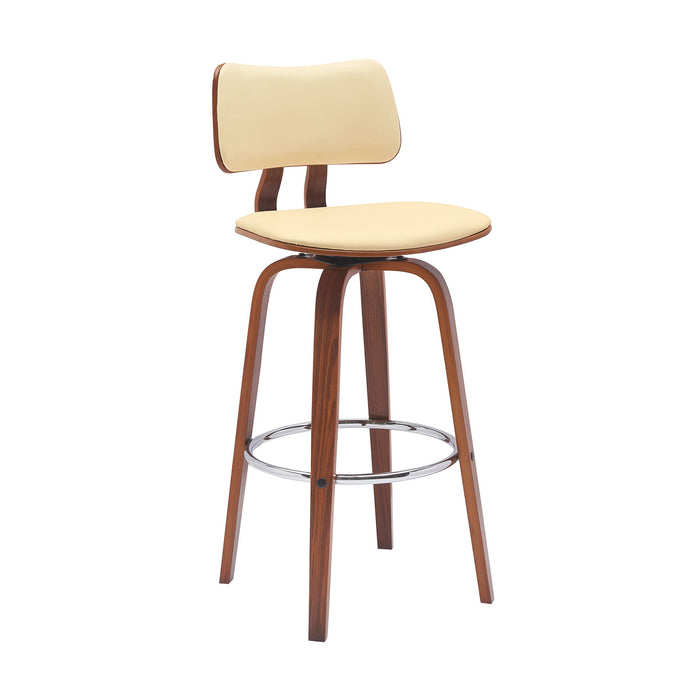 Pico - Swivel Walnut Wood Faux Leather Stool