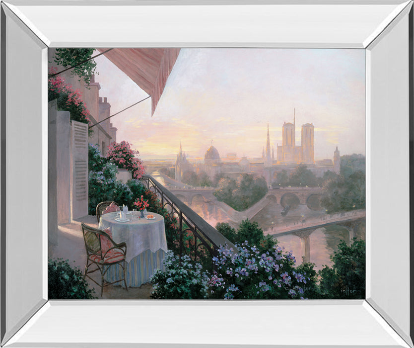 Dinner For Two By Christa Kieffer - Mirror Framed Print Wall Art - White