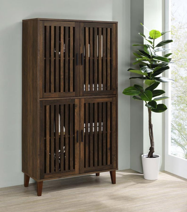 Elouise - 4-Door Engineered Wood Tall Accent Cabinet - Dark Pine Sacramento Furniture Store Furniture store in Sacramento