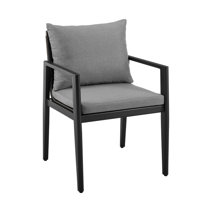 Cayman - Outdoor Patio Dining Chairs With Arms And Cushions (Set of 2) - Gray