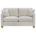 Corliss - Upholstered Arched Arms Loveseat - Beige Sacramento Furniture Store Furniture store in Sacramento