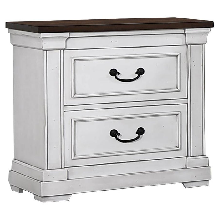 Hillcrest - 2-Drawer Nightstand - Dark Rum And White Sacramento Furniture Store Furniture store in Sacramento