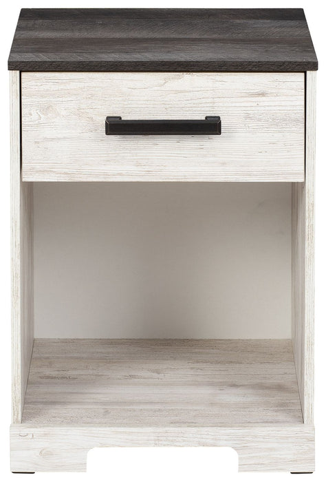 Shawburn - White / Black / Gray - One Drawer Night Stand - Open Cubby Sacramento Furniture Store Furniture store in Sacramento