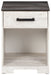 Shawburn - White / Black / Gray - One Drawer Night Stand - Open Cubby Sacramento Furniture Store Furniture store in Sacramento