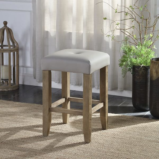 Charnell - Counter Height Chair (Set of 2) - Gary PU & Oak Finish Sacramento Furniture Store Furniture store in Sacramento