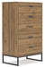 Deanlow - Honey - Five Drawer Chest Sacramento Furniture Store Furniture store in Sacramento