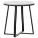 Hugo - Metal Base Round End Table - White And Matte Black Sacramento Furniture Store Furniture store in Sacramento