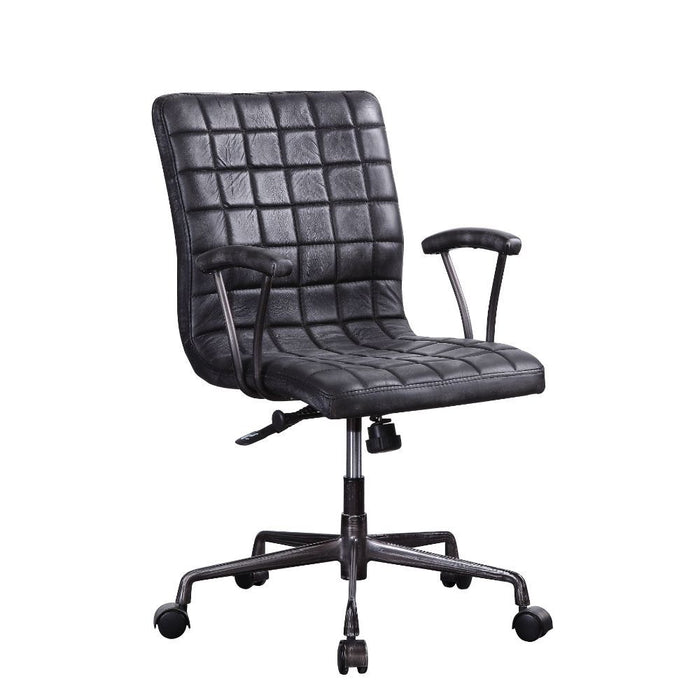 Barack - Executive Office Chair - Vintage Black Top Grain Leather & Aluminum Sacramento Furniture Store Furniture store in Sacramento