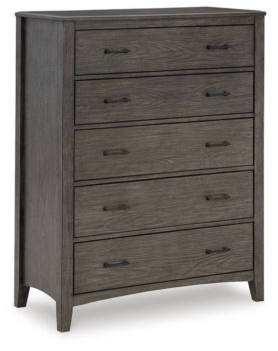 Montillan - Grayish Brown - Five Drawer Chest Sacramento Furniture Store Furniture store in Sacramento