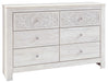 Paxberry - Whitewash - Dresser, Mirror - Medallion Drawer Pulls Sacramento Furniture Store Furniture store in Sacramento
