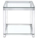 Anne - End Table With Lower Shelf - Chrome And Clear Sacramento Furniture Store Furniture store in Sacramento
