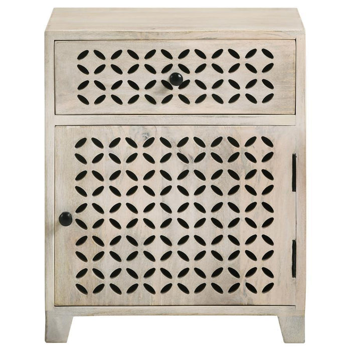 August - 1-Door Accent Cabinet - White Washed Sacramento Furniture Store Furniture store in Sacramento