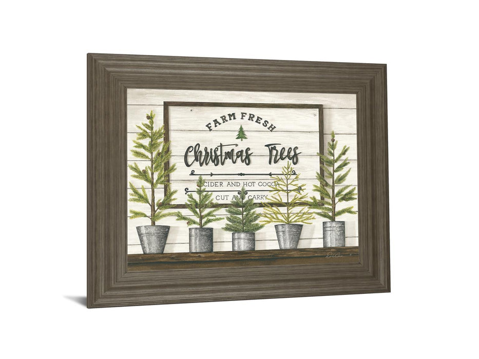 Farm Fresh Christmas Trees By Diane Weaver - Framed Print Wall Art - Green