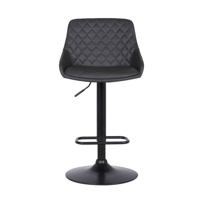 Anibal - Adjustable Height Swivel Bar Stool - Gray / Black