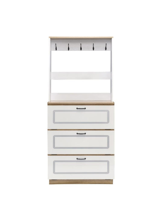 Hewett - Shoe Cabinet - Light Oak & White Finish Sacramento Furniture Store Furniture store in Sacramento