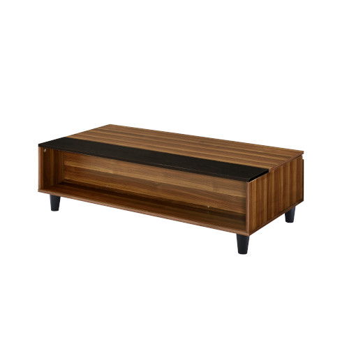 Avala - Coffee Table - Walnut & Black Sacramento Furniture Store Furniture store in Sacramento